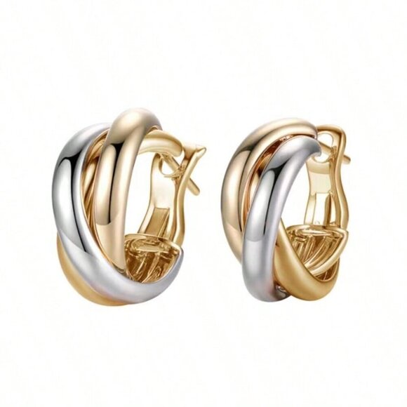 multiColor Elegant Women's Delicate Glossy hoop Earrings - Picture 2 of 4